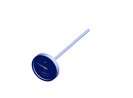 Dial Thermometer (0-160 °C) 1/2" BSP Glass/Brass 160mm Pocker (Vertical) Spirax Sarco